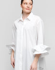 Long sleeve shirt with ruffles at the hem of the sleeves |CS25-618