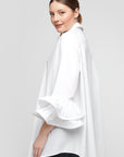 Long sleeve shirt with ruffles at the hem of the sleeves |CS25-618