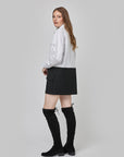 Two-tone mini shirt dress with front cargo pockets CF25-002