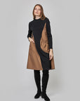 Robe bicolore à col rond avec poche froncée CF25-006