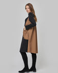 Robe bicolore à col rond avec poche froncée CF25-006