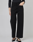 Wide-leg pants with pockets with button and opening | CF25-107R - Black
