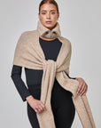 Col avec fermeture et foulard intégré | CF25-509 - Taupe