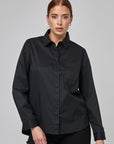 Chemise classique boutonnée avec poche poitrine | CF25-608 -Noir