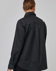 Chemise classique boutonnée avec poche poitrine | CF25-608 -Noir