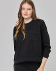 Sweat avec poche sur la poitrine | CF25-701 - Noir