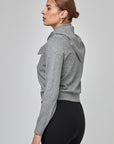 Cardigan ajusté à col rond avec foulard intégré | CF25-900 - Gris Mixte