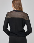 Cardigan court à détails transparents sur les épaules | CF25-906