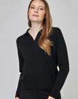 Casual V-Neck Knit Top | CF25-915 - Black