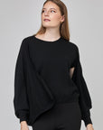 Cardigan-écharpe à manches longues | CF25-921 - Noir