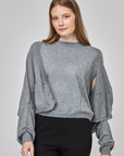 Cardigan-écharpe à manches longues | CF25-921 - Gris mixte