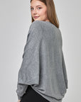 Cardigan-écharpe à manches longues | CF25-921 - Gris mixte