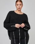 Pull oversize avec finitions de fils | CF25-926 -Noir