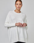 Chandail oversize à col rond et manches ajustées | CF25-927 - Milk