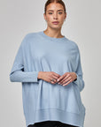 Chandail oversize à col rond et manches ajustées | CF25-927 - Sky