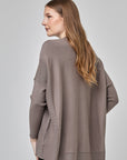 Chandail oversize à col rond et manches ajustées | CF25-927 -Taupe mixte