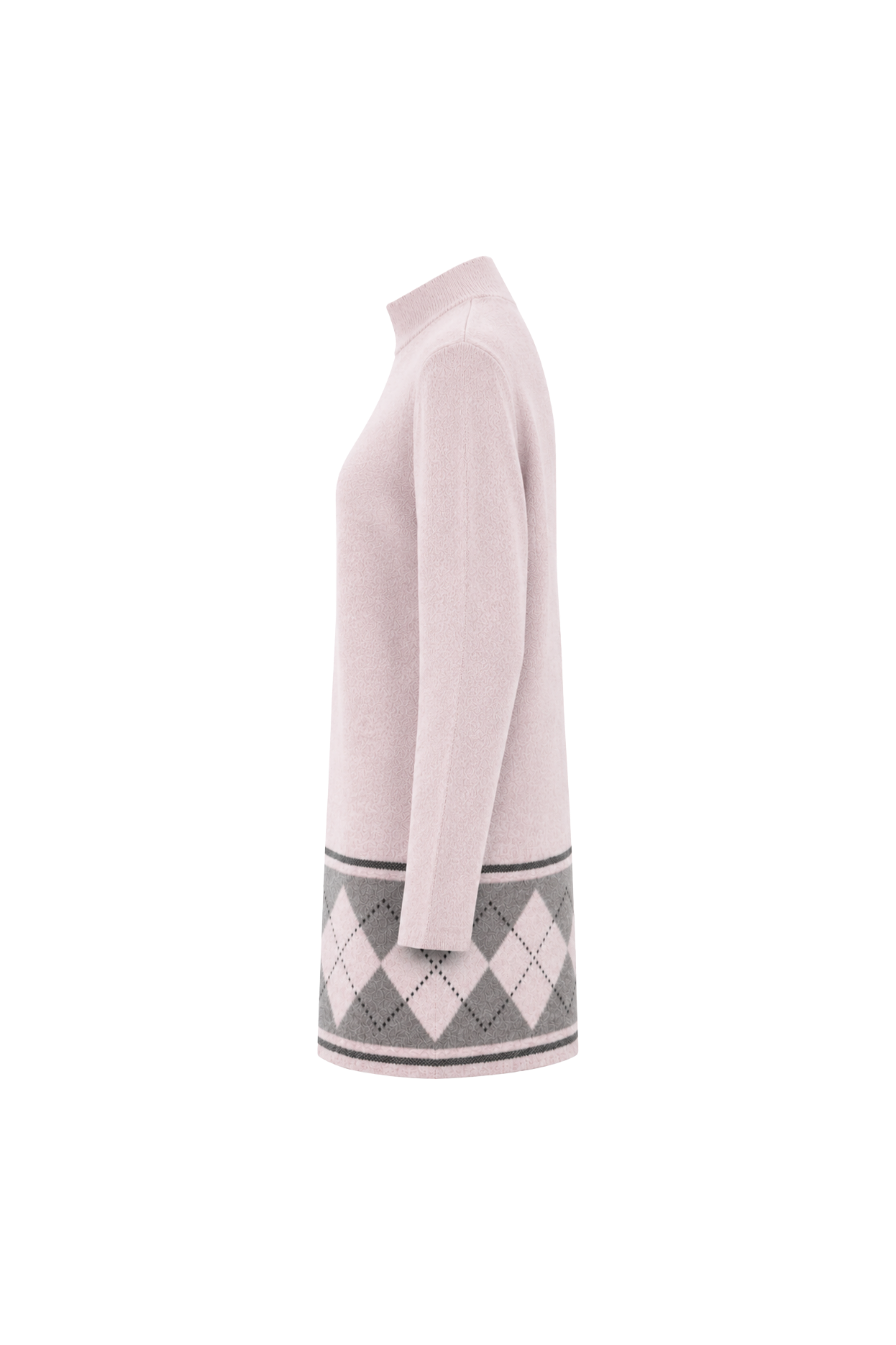Chandail long col montant - Rose