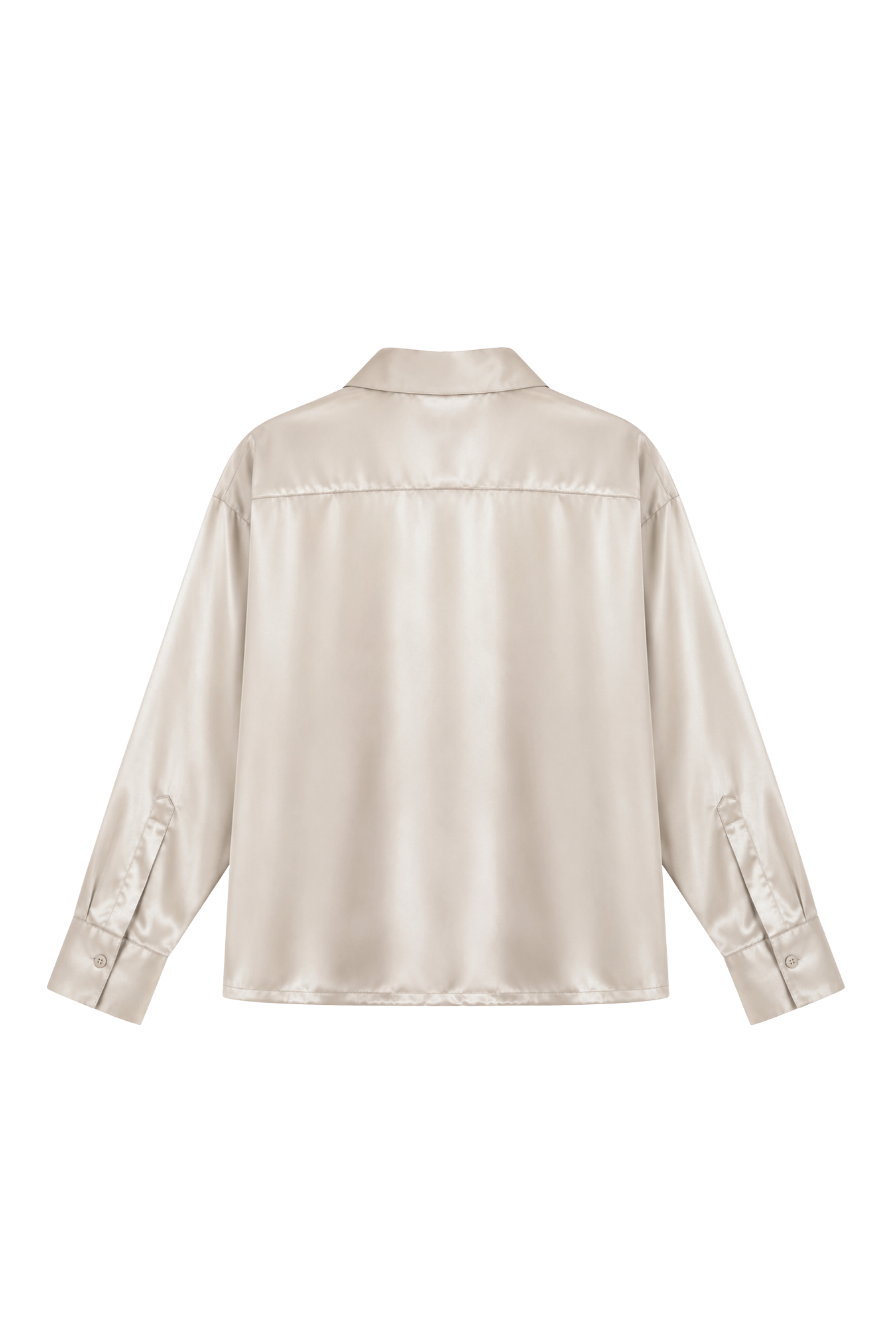 Chemise courte en satin - Sable