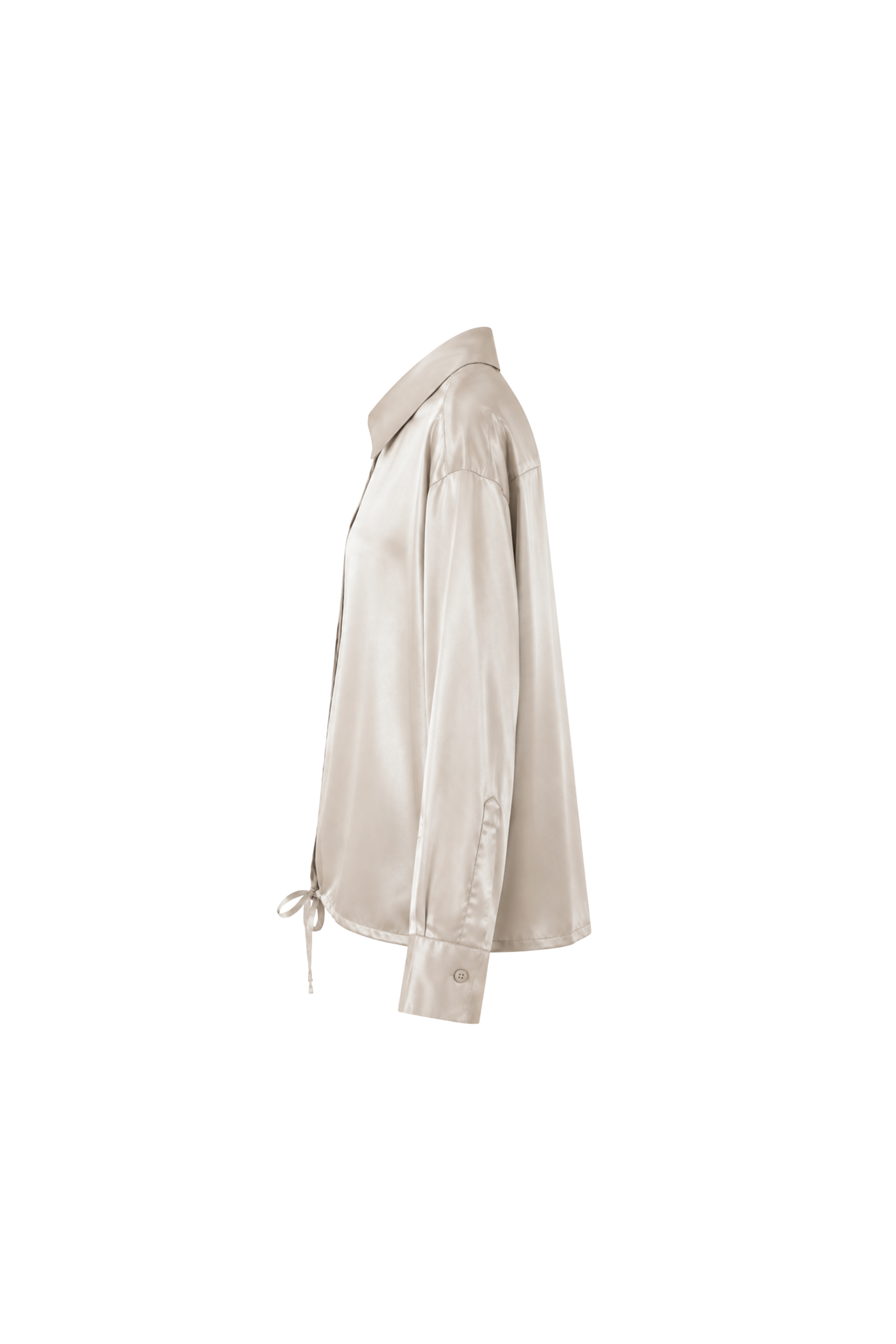 Chemise courte en satin - Sable