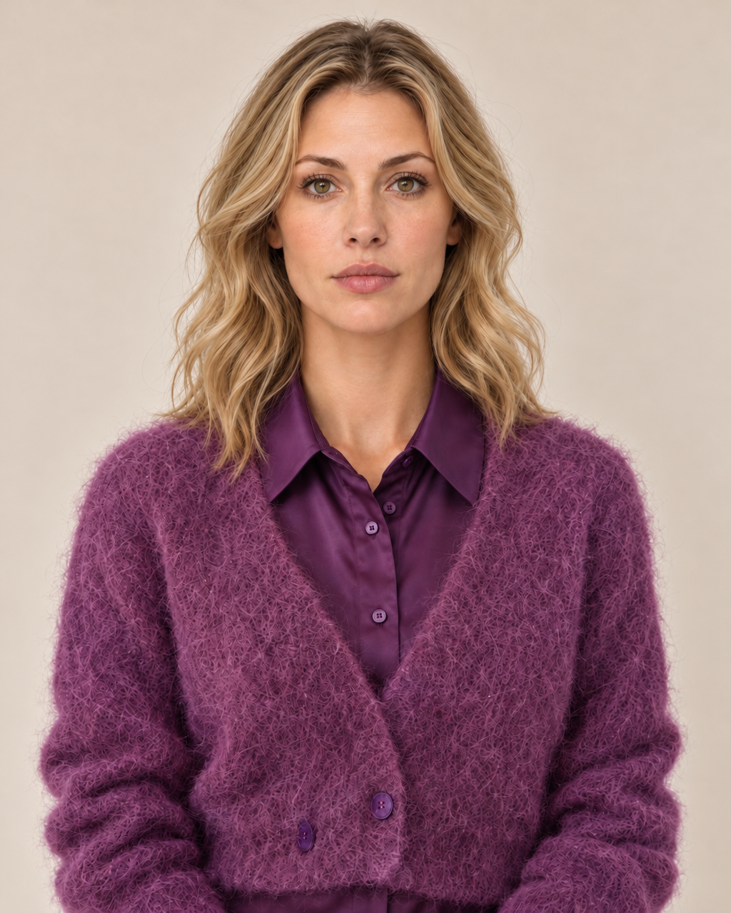 Cropped mohair tank top - Aubergine