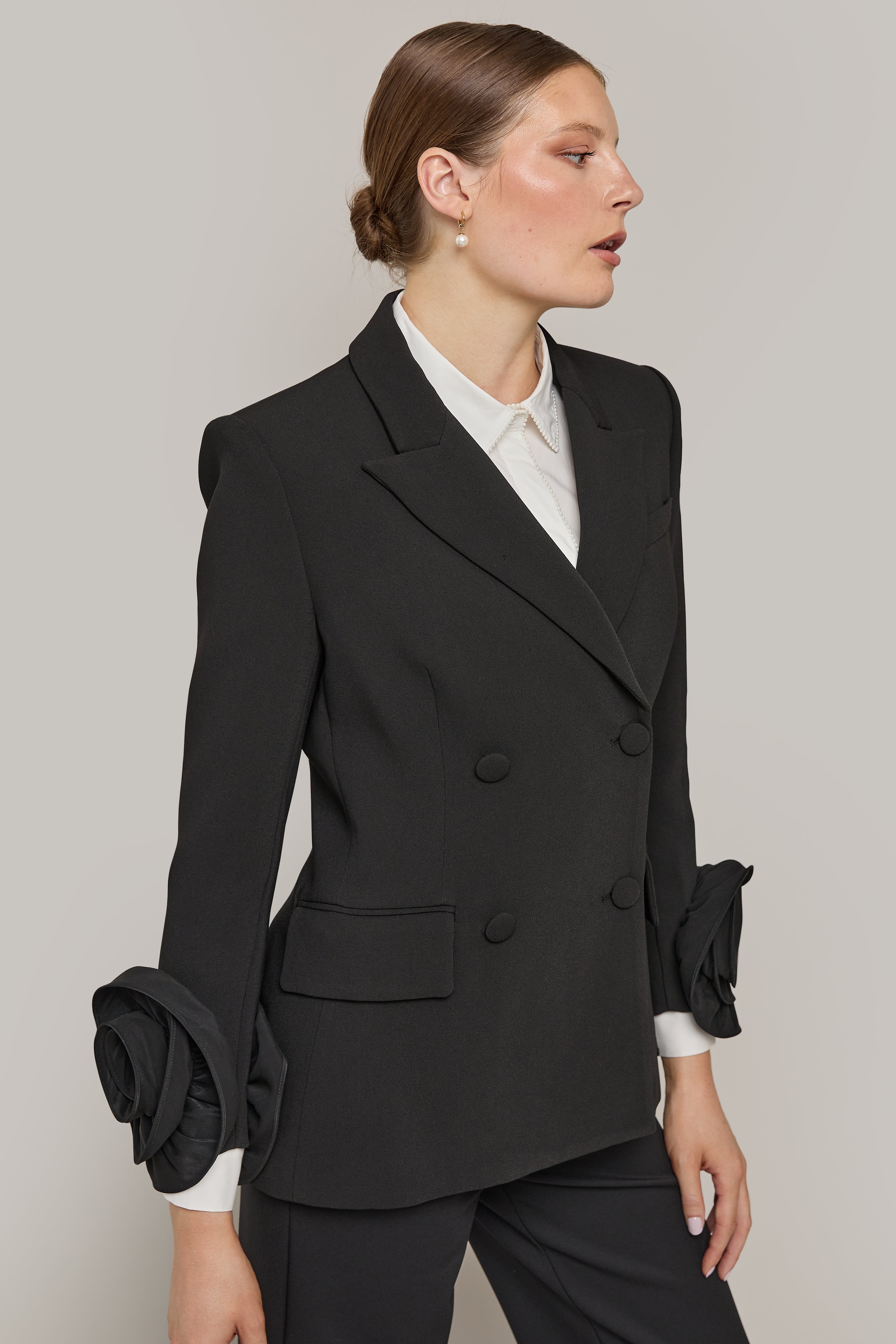 Veste manches roses - Noir