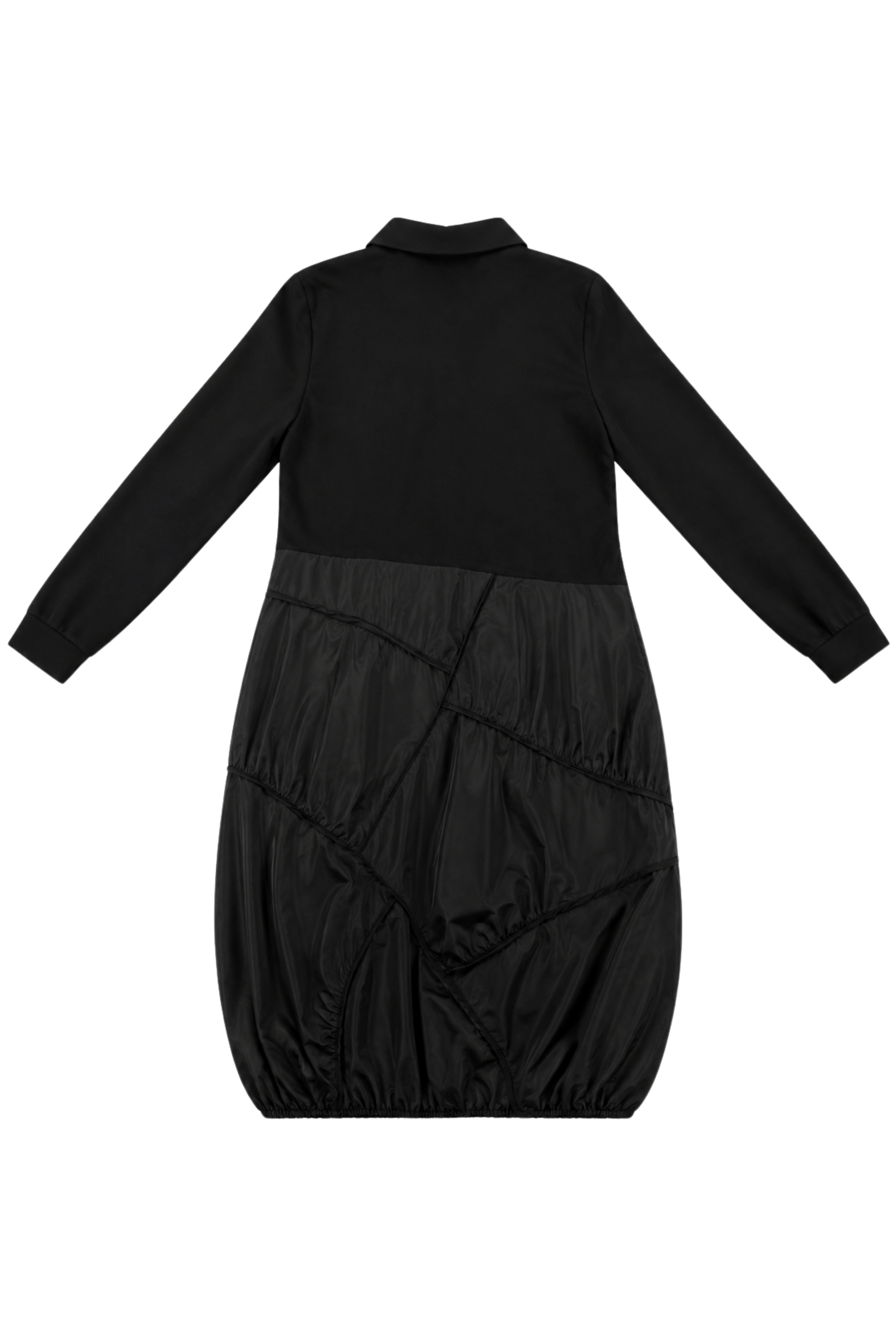 Robe longue à empiècement nylon - Noir