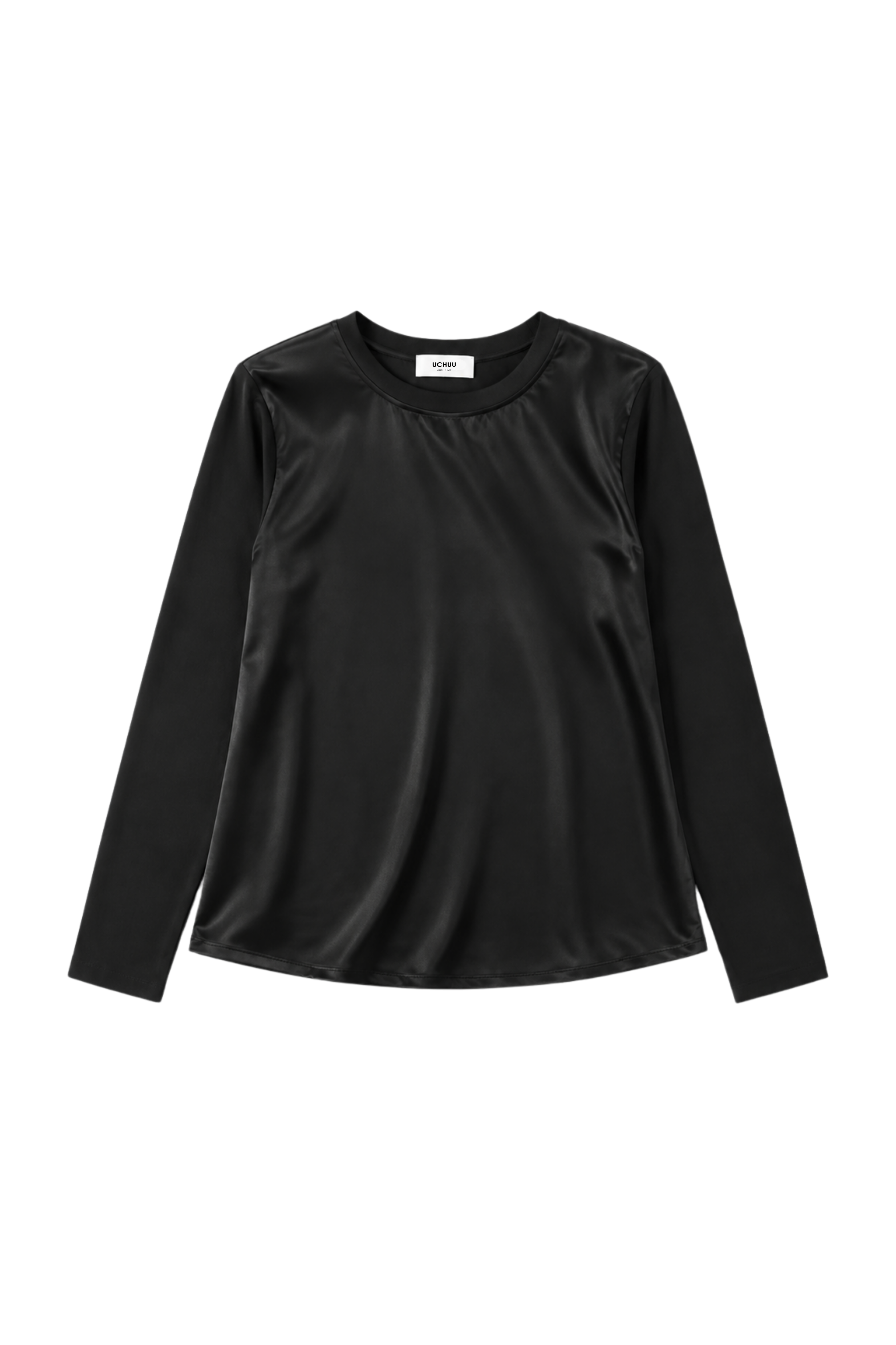 T-shirt satin et jersey - Noir