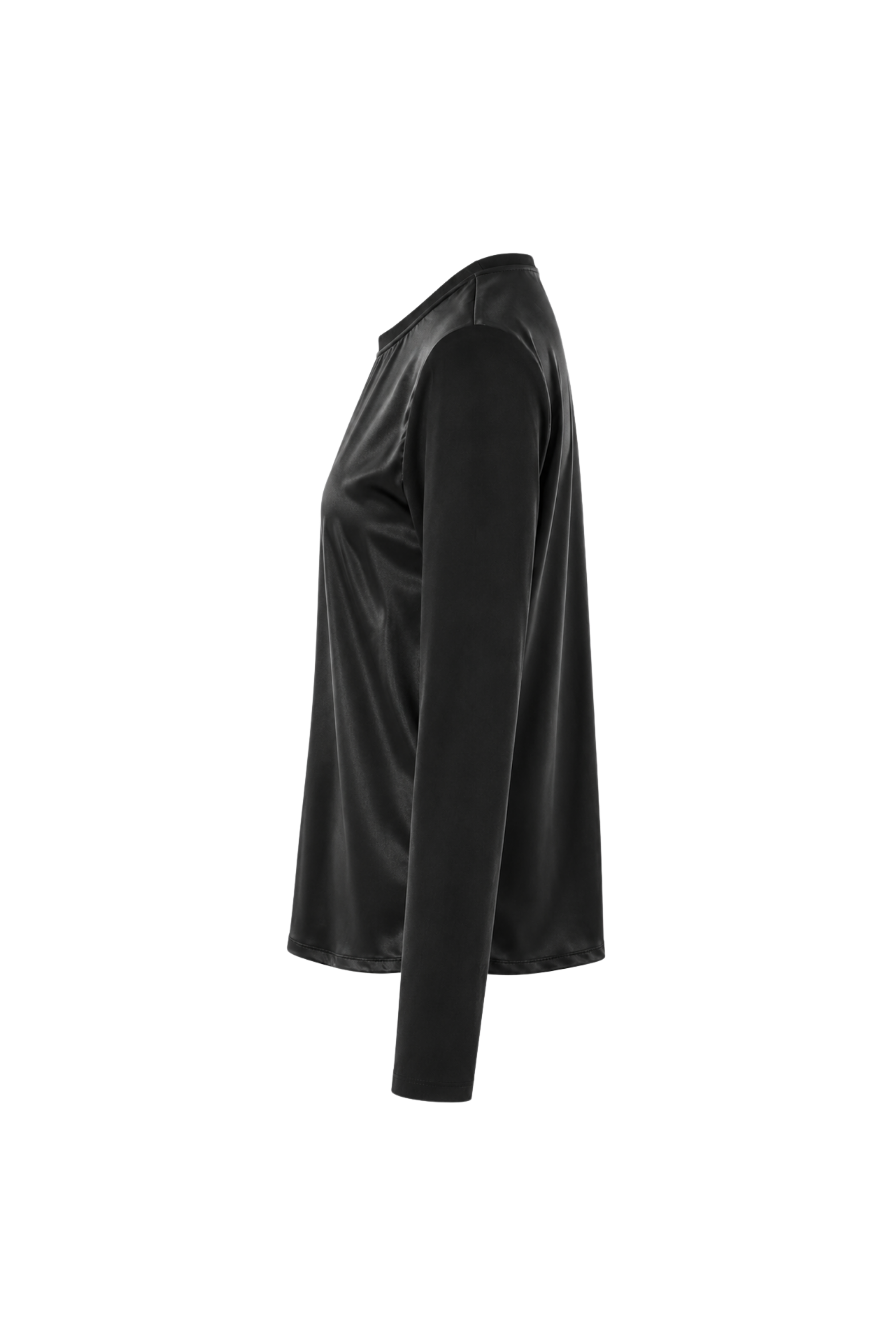 T-shirt satin et jersey - Noir