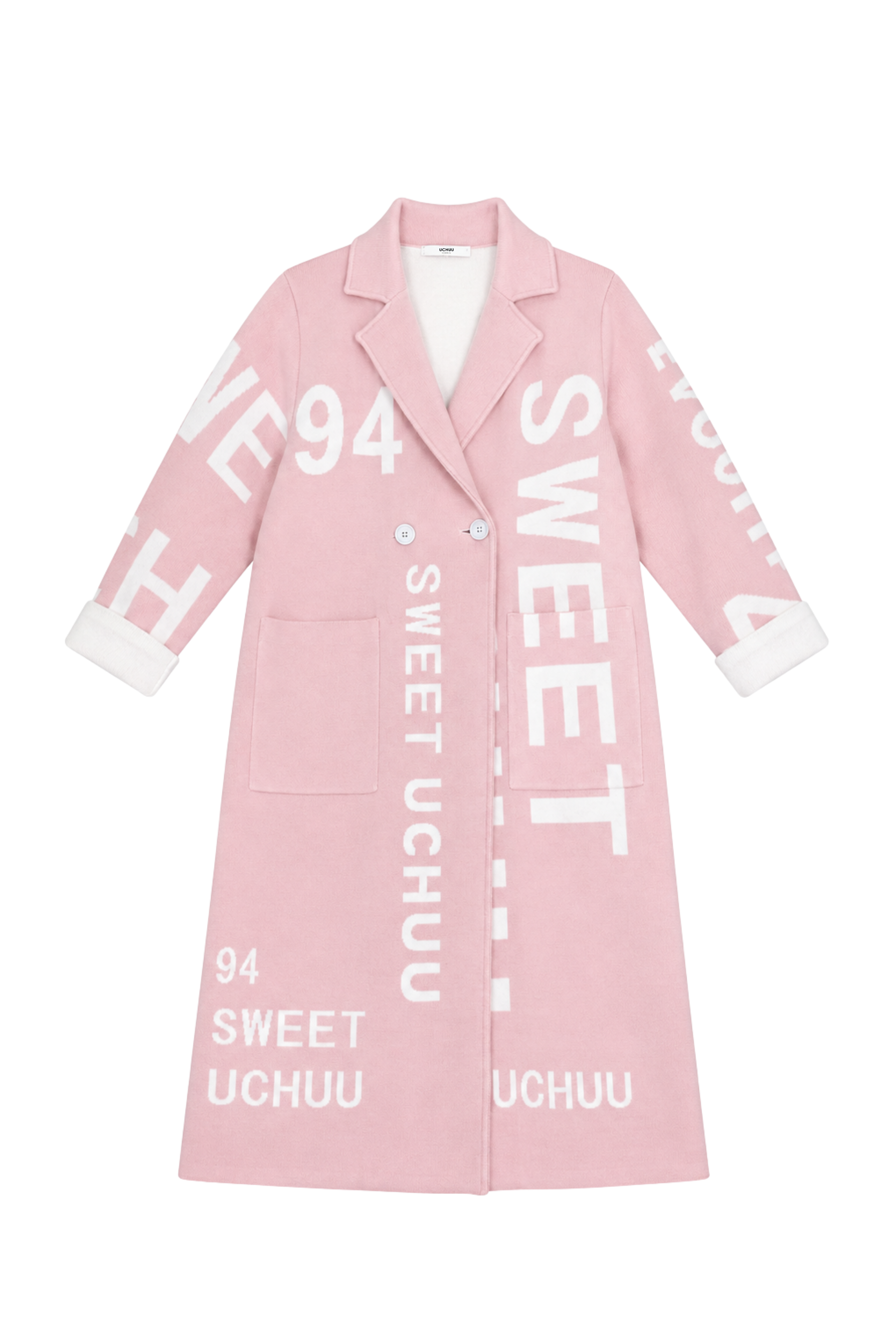 Long cardigan signature - Rose