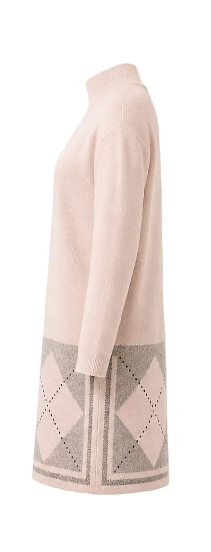 Robe argyle courte - Rose