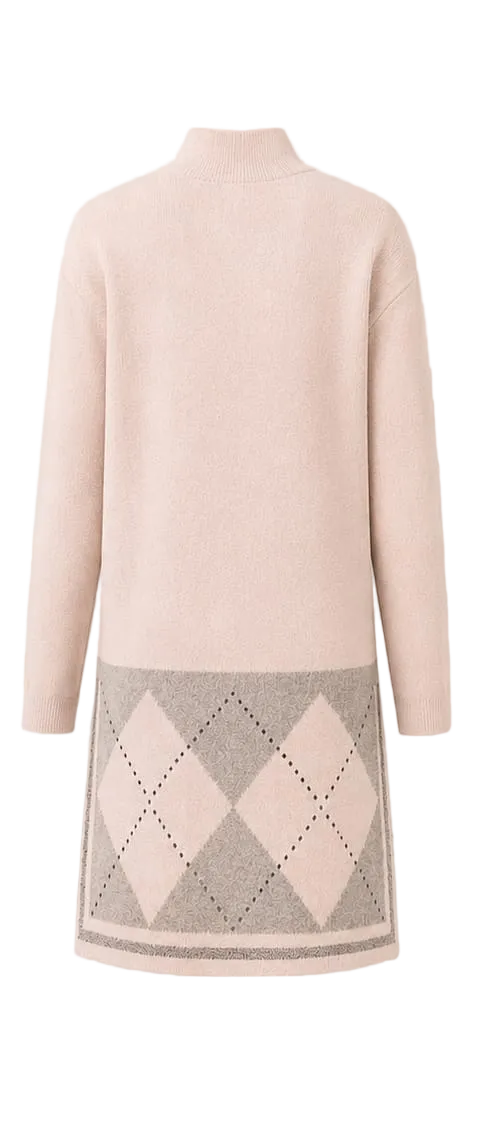 Robe argyle courte - Rose