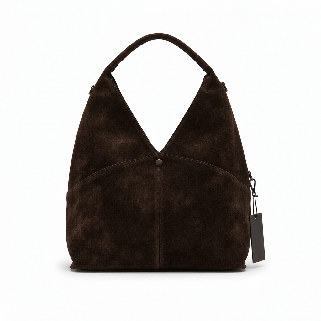 Sac porté épaule en suédine - coco