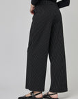 Striped stretch wide-leg pants with quarter front pockets | CF25-101