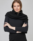 Collar with closure and integrated scarf | CF25-509 - Black
