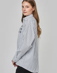 Two-tone shirt with stripes and graphic pattern | CF25-603