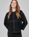 Boiled wool cardigan with contrast stitching | CF25-919