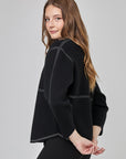 Boiled wool cardigan with contrast stitching | CF25-919