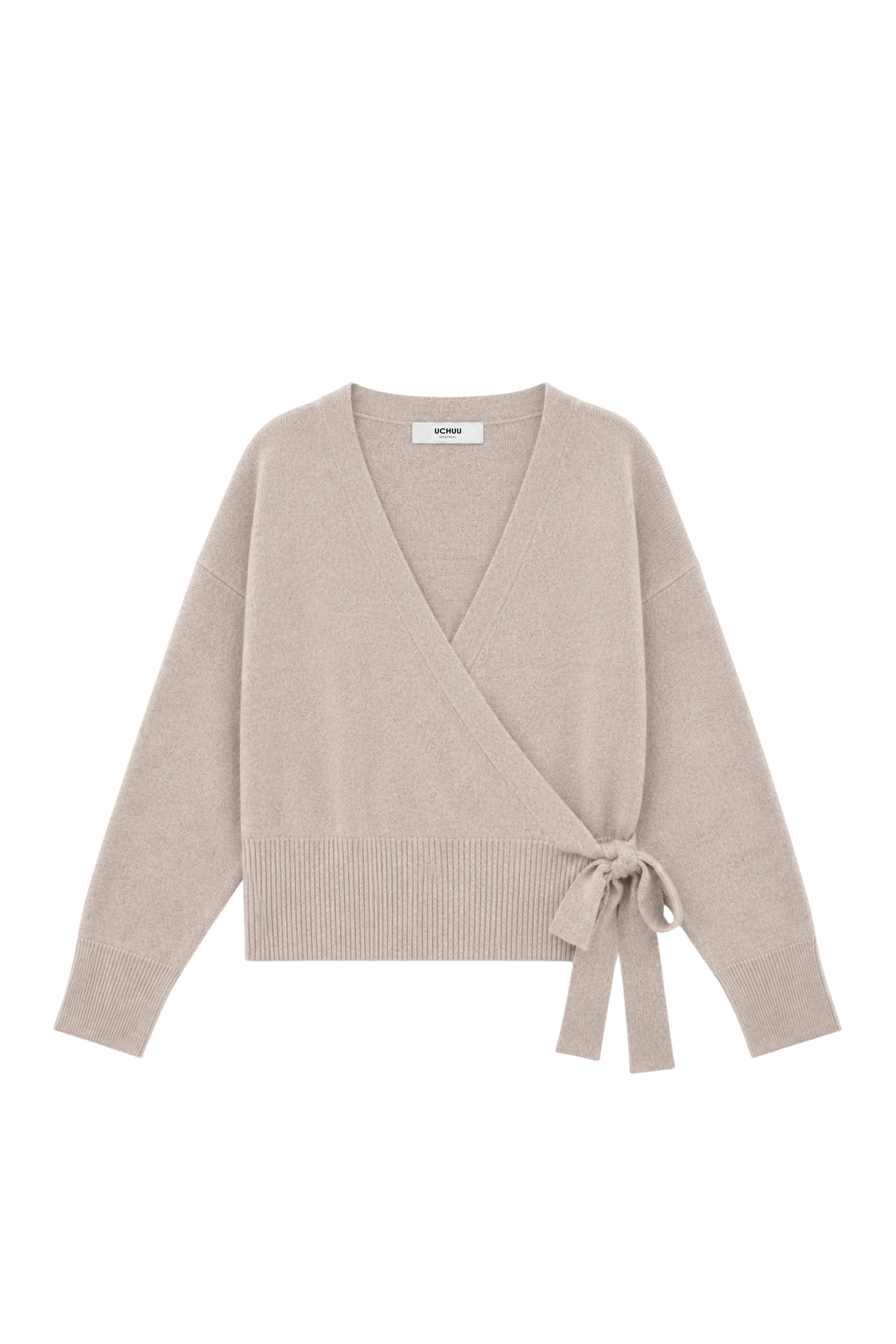 Cardigan cache-cœur - Sable