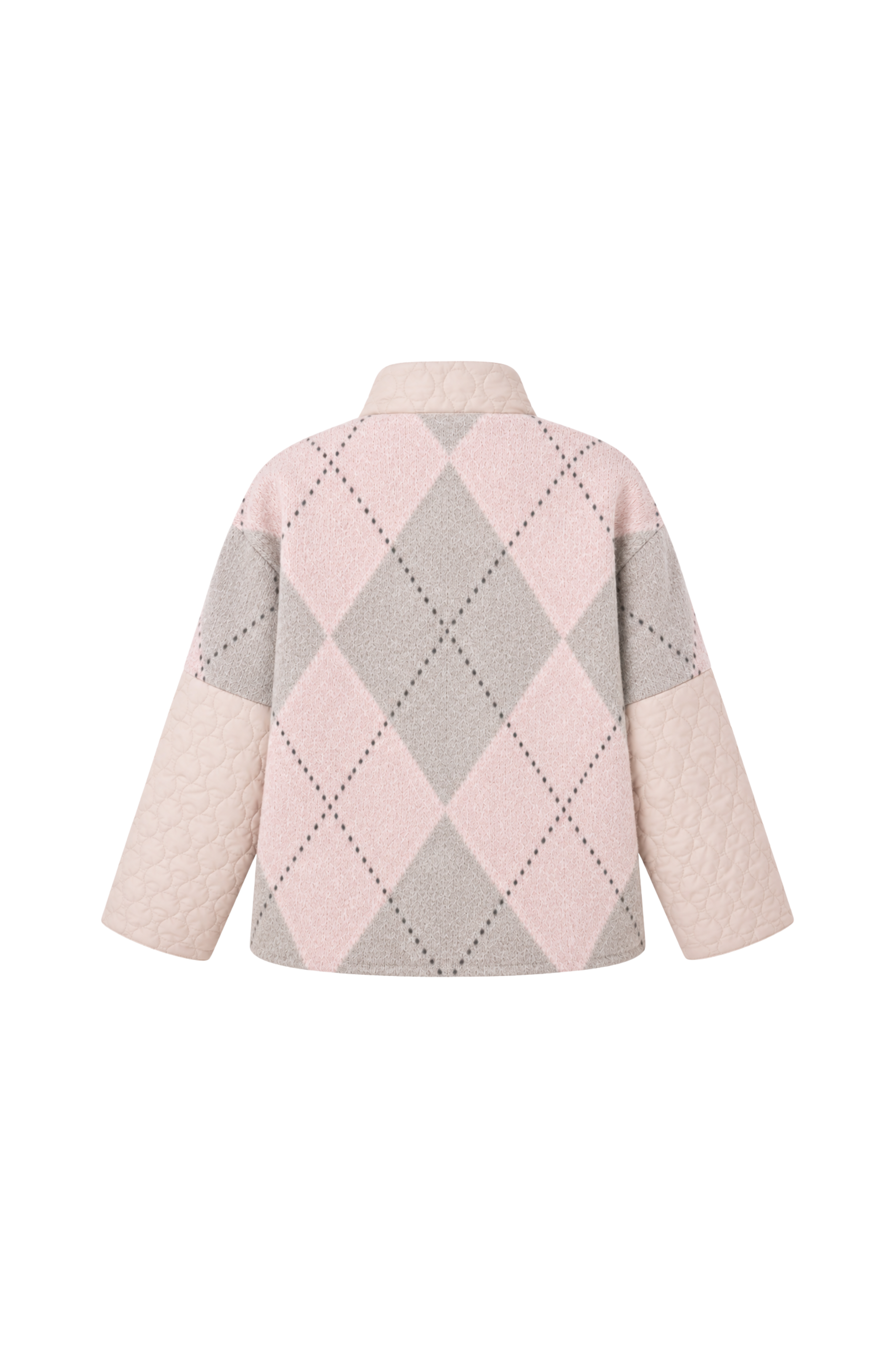 Veste argyle manches nylon - Rose