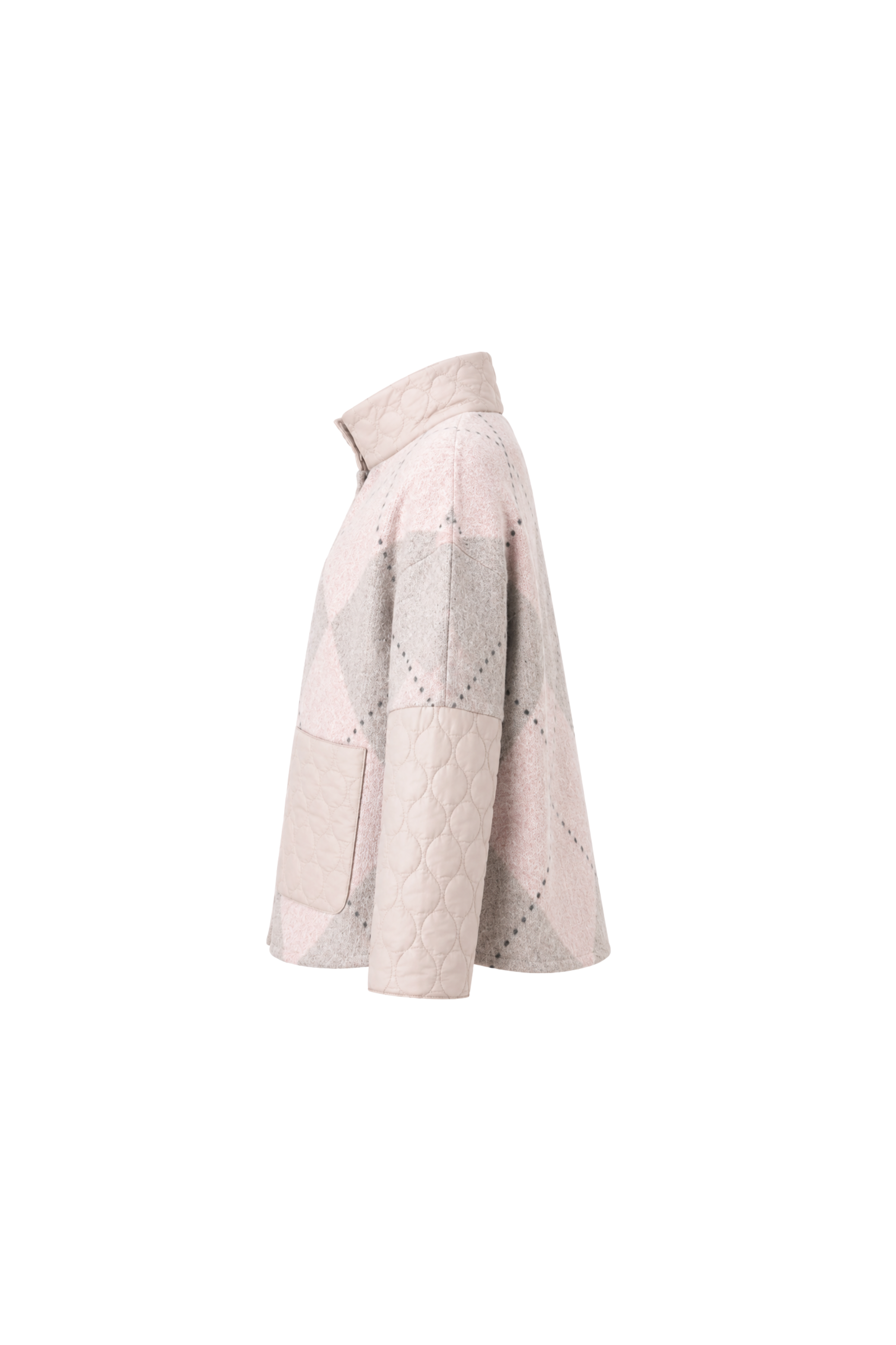 Veste argyle manches nylon - Rose
