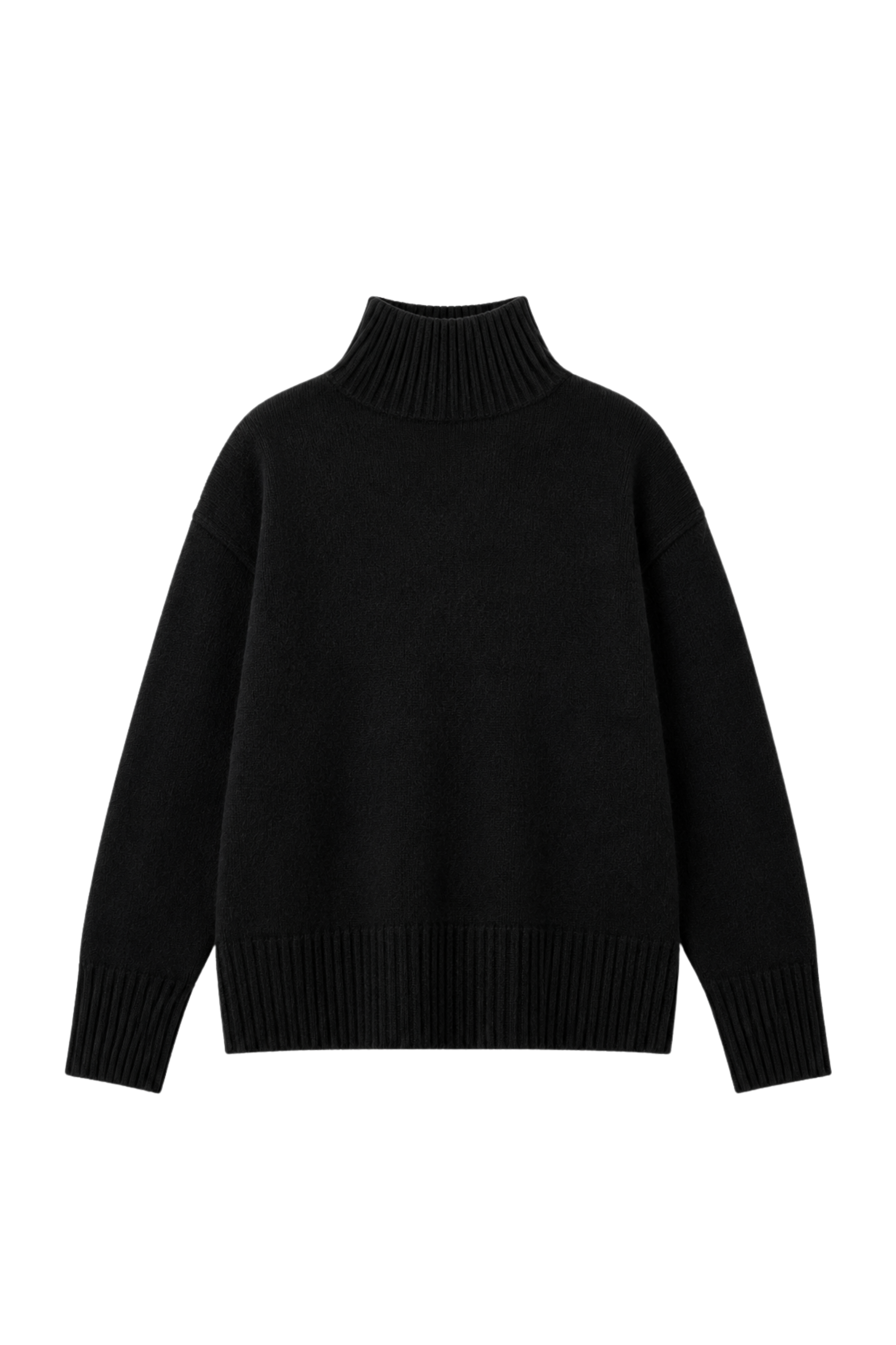 Chandail court col montant - Noir