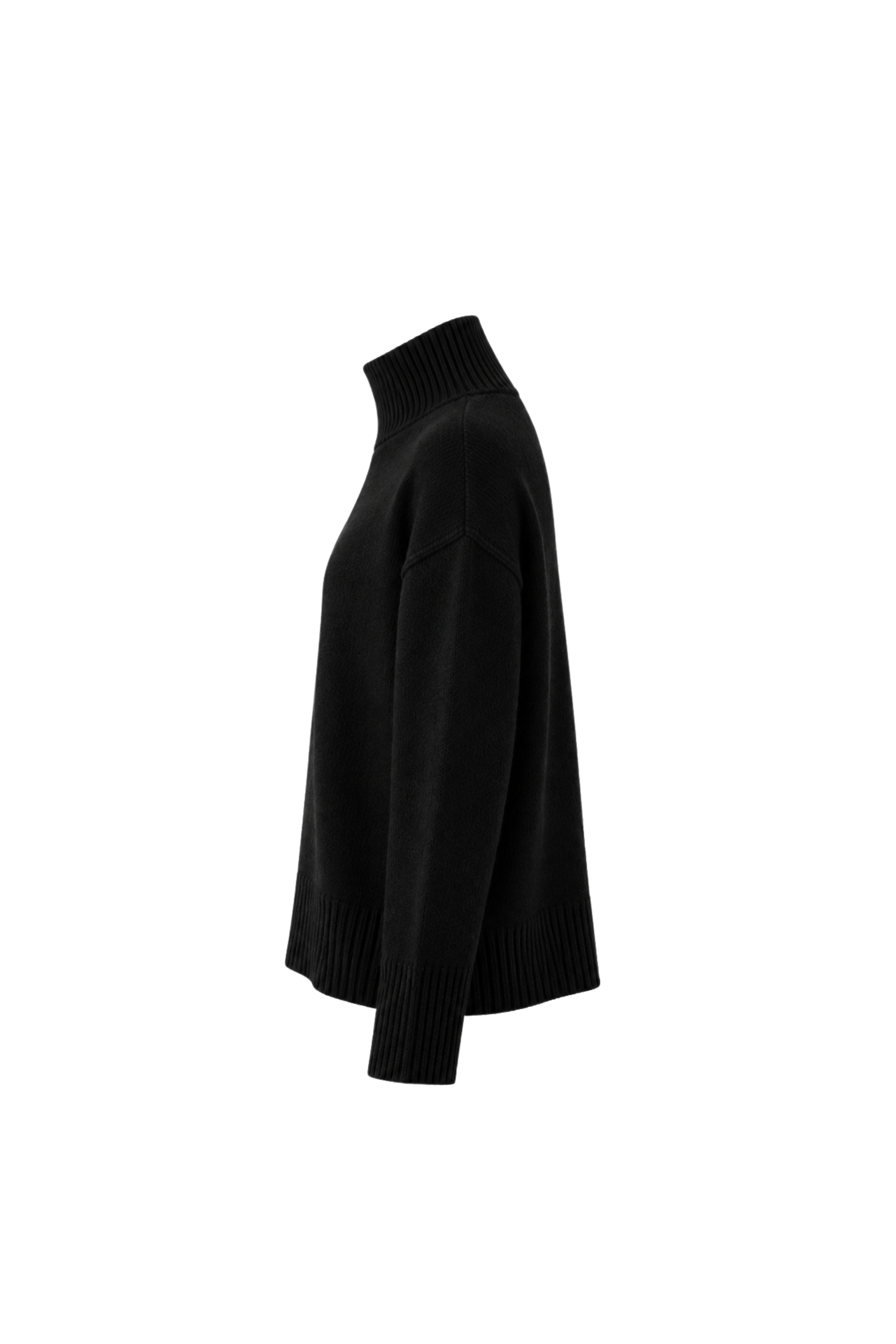 Chandail court col montant - Noir