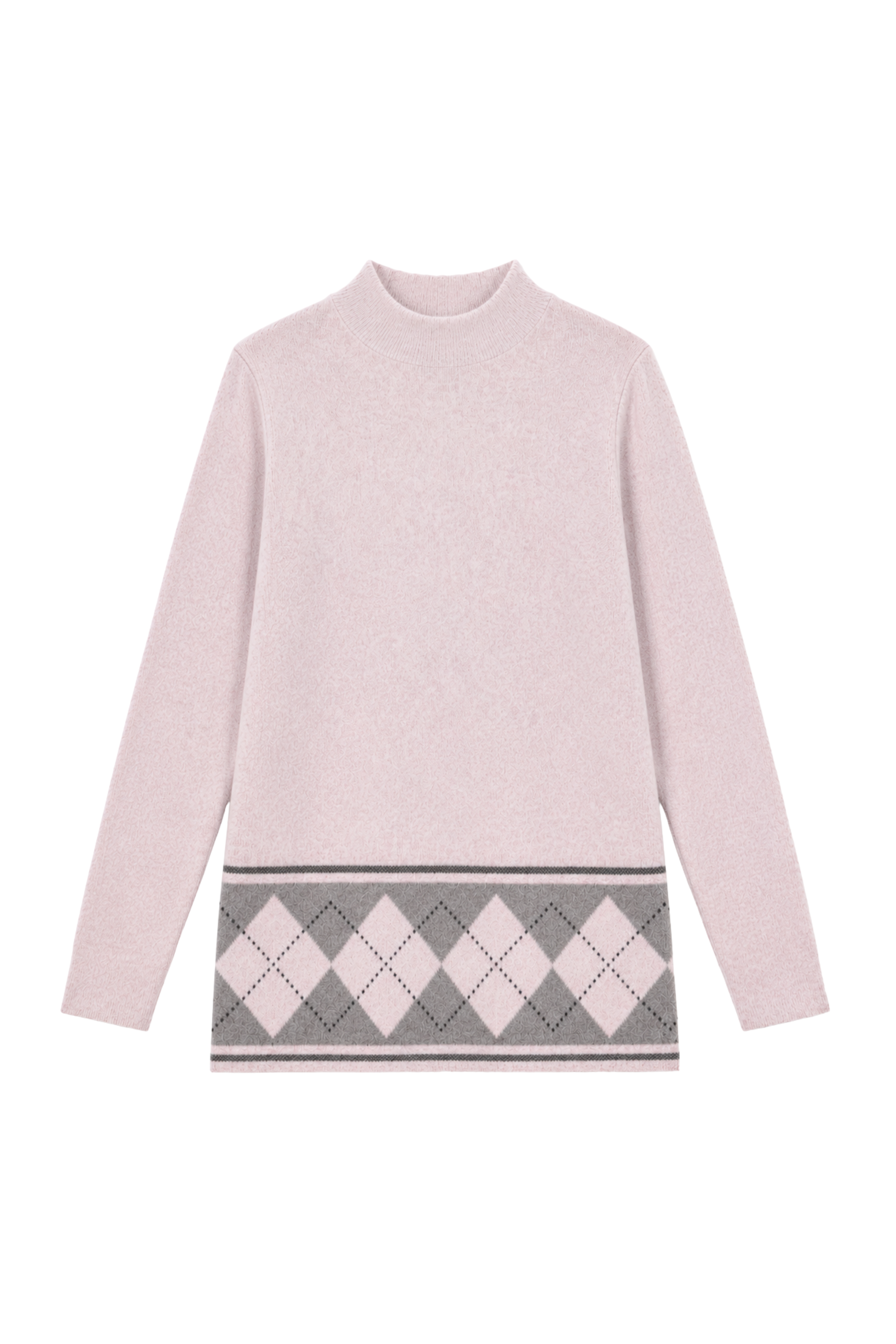 Chandail long col montant - Rose