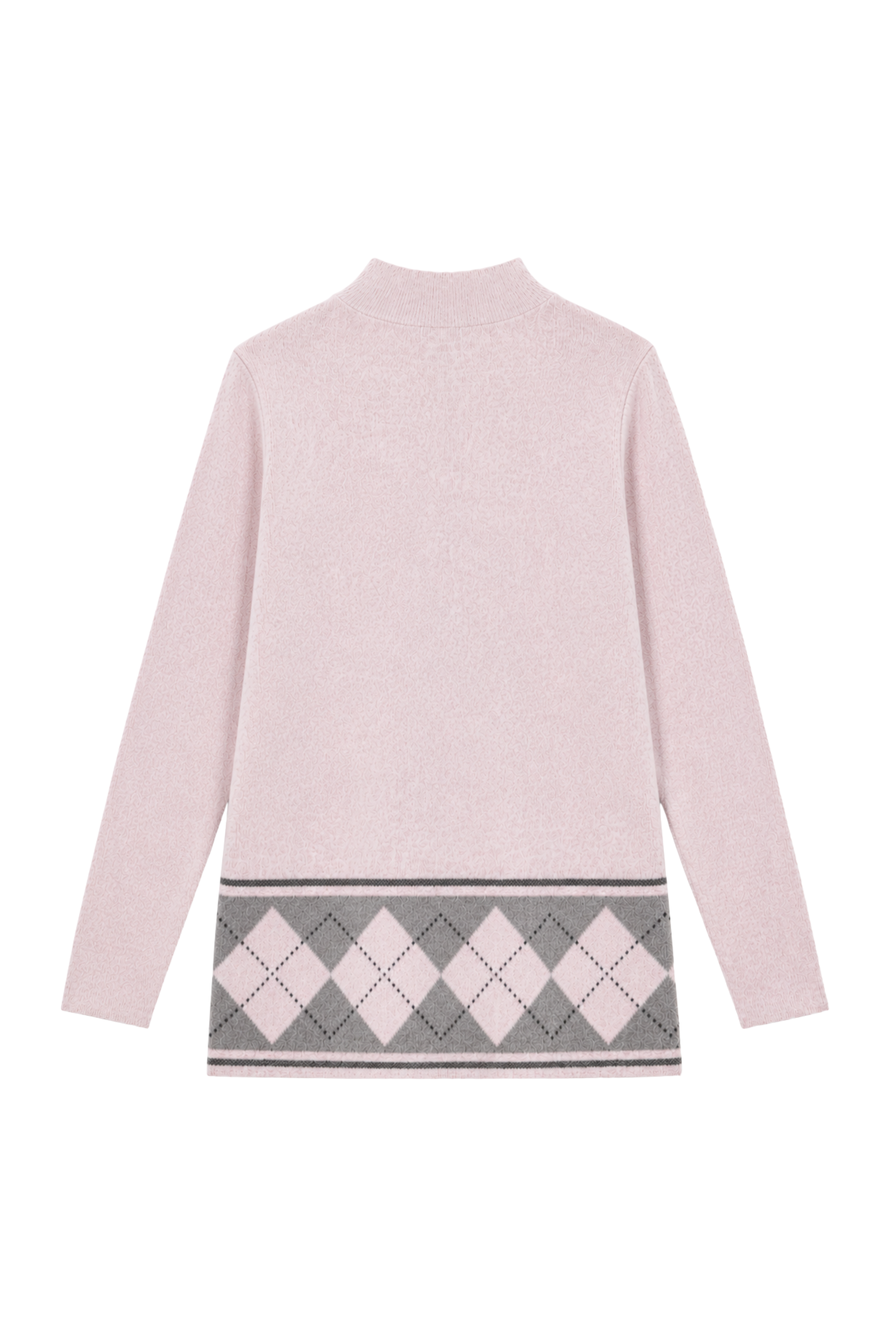 Chandail long col montant - Rose