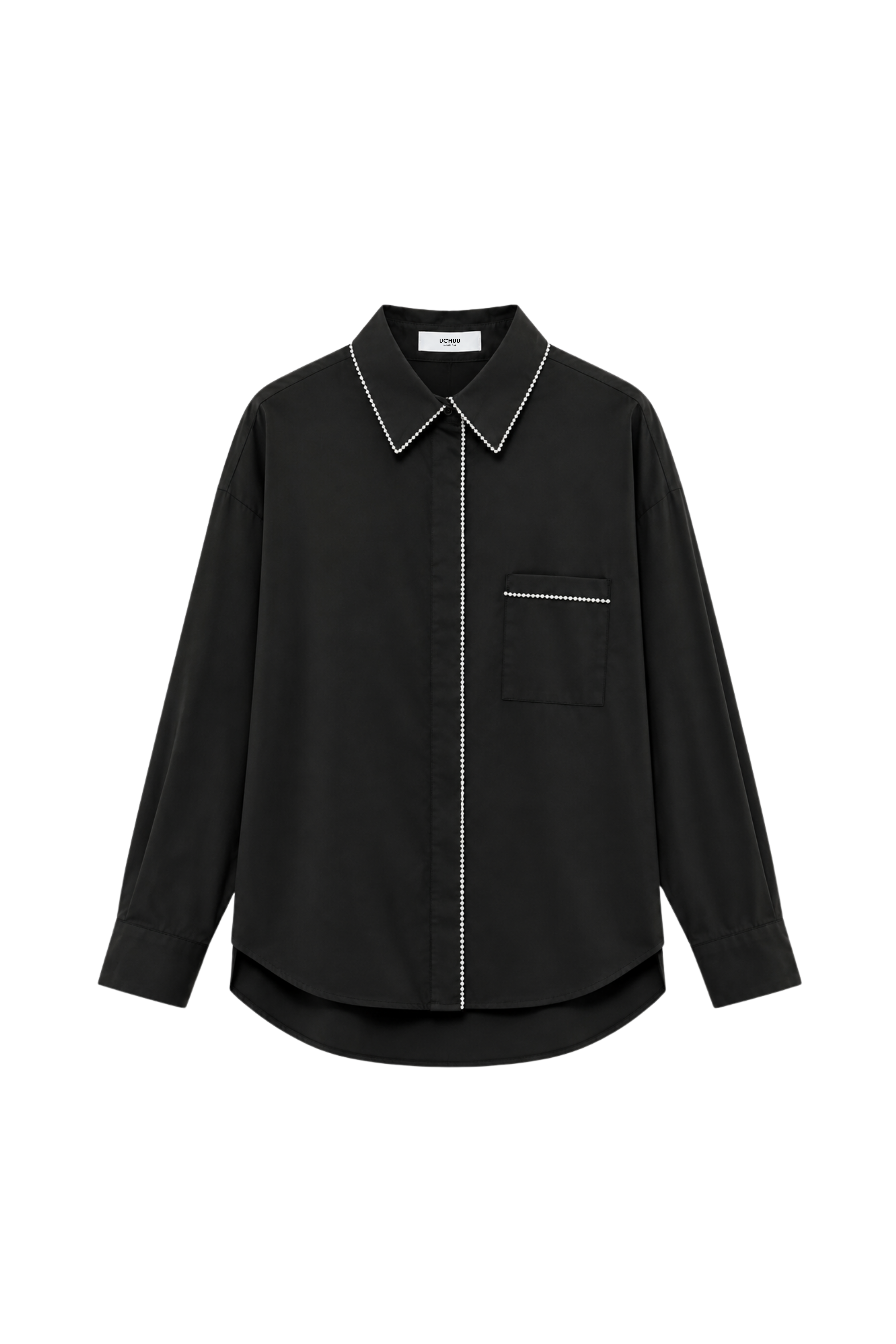 Chemise à boutons perlés - Noir