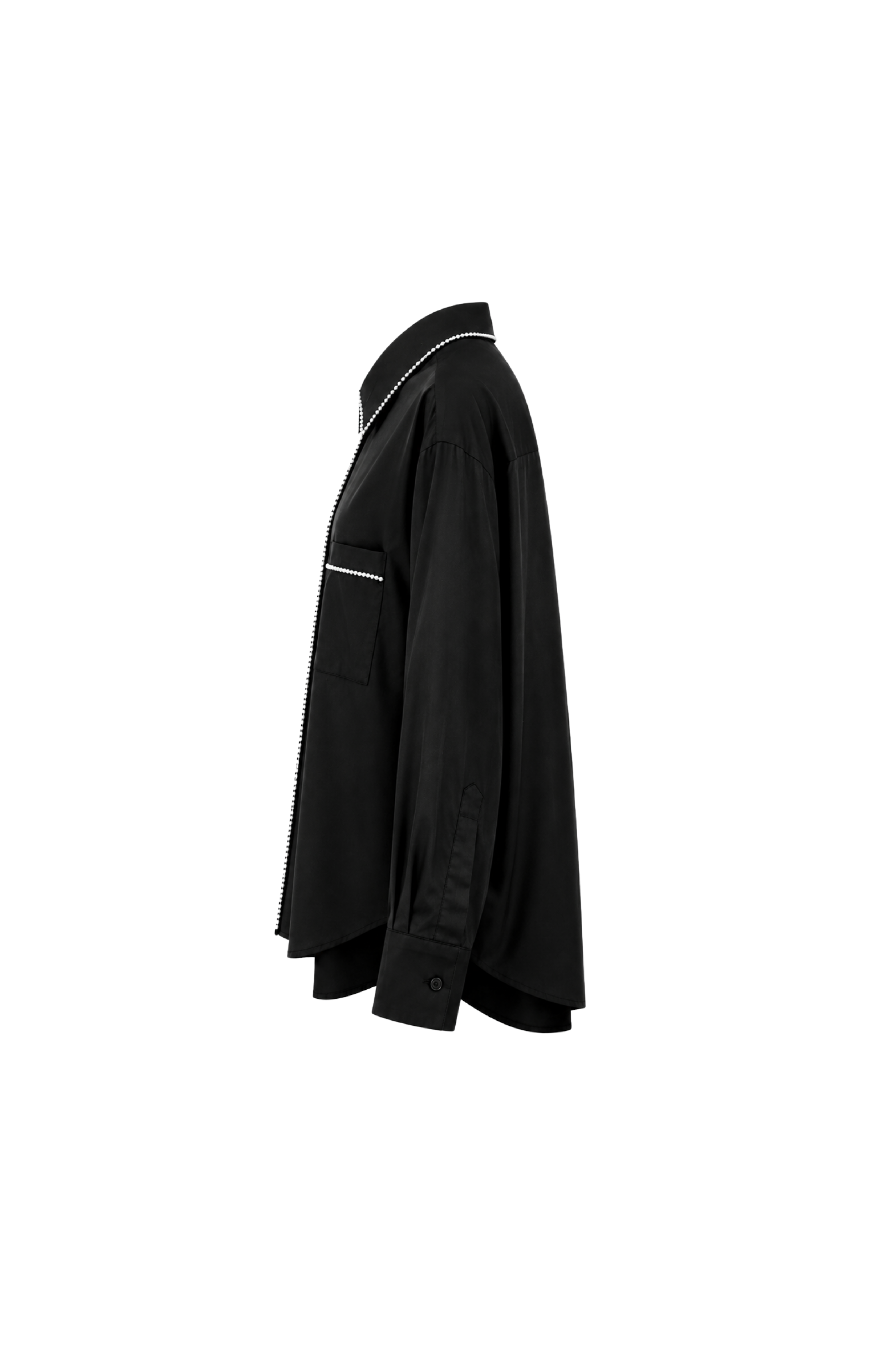 Chemise à boutons perlés - Noir