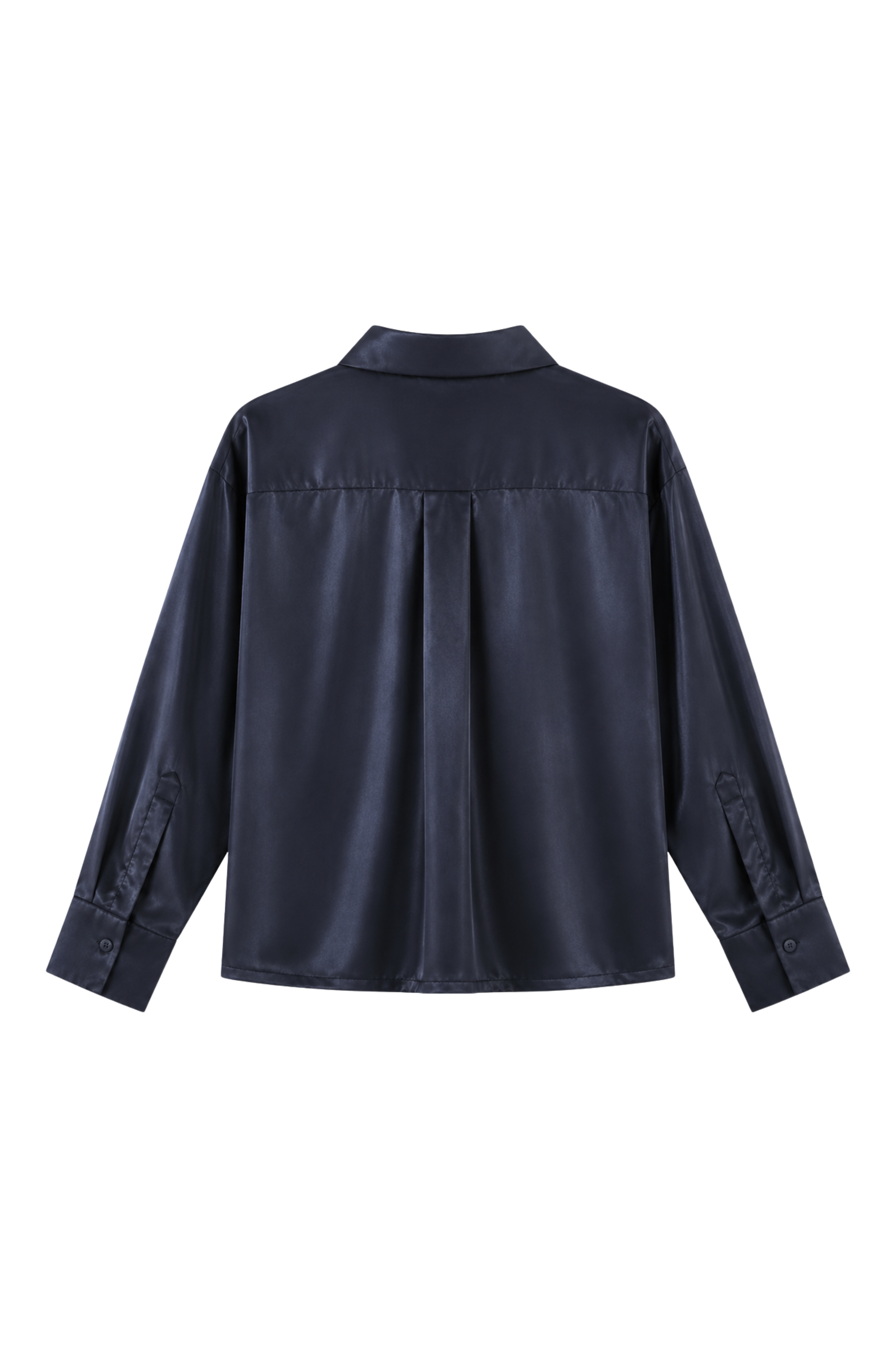 Chemise courte en satin - Navy