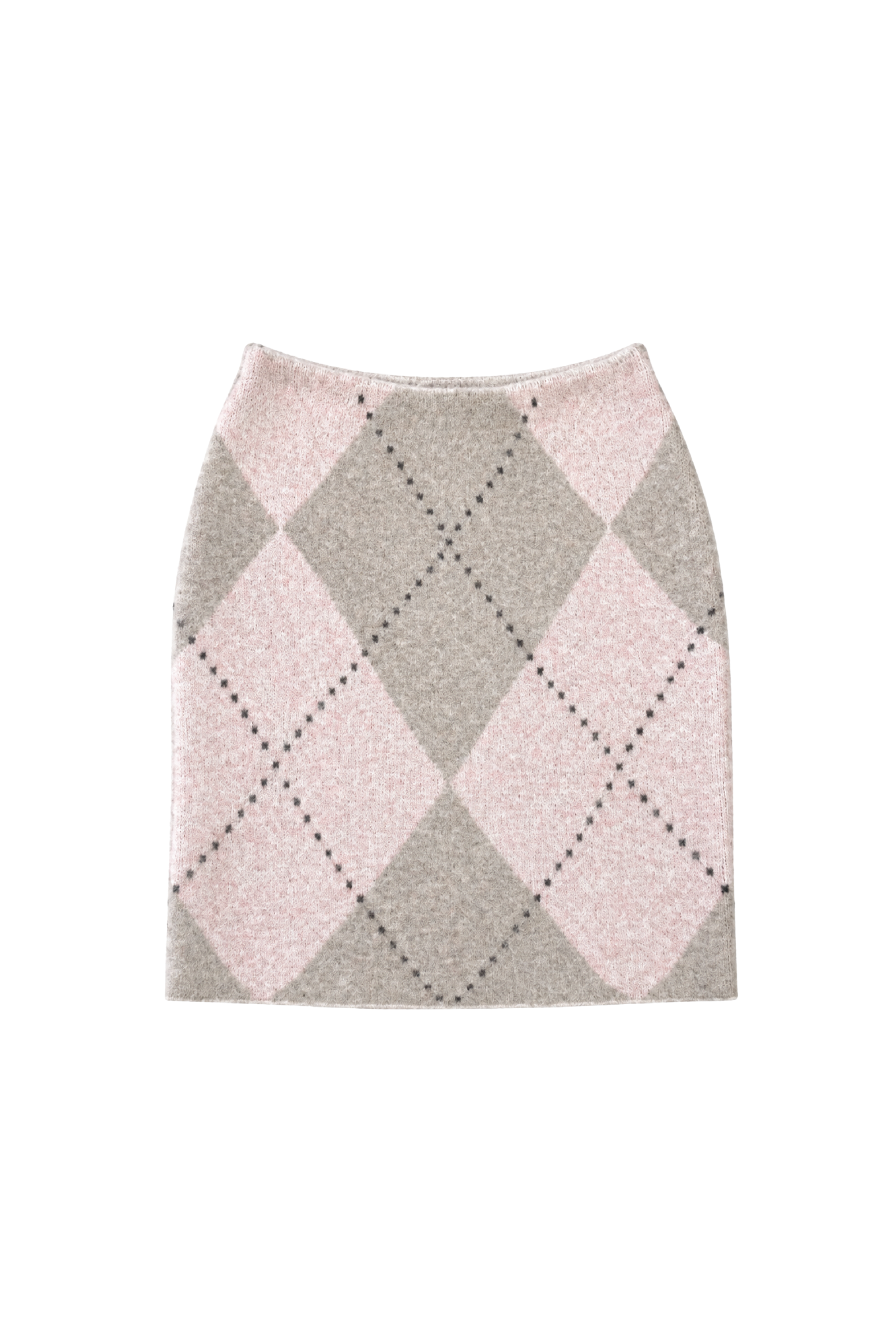 Jupe en tricot argyle - Rose