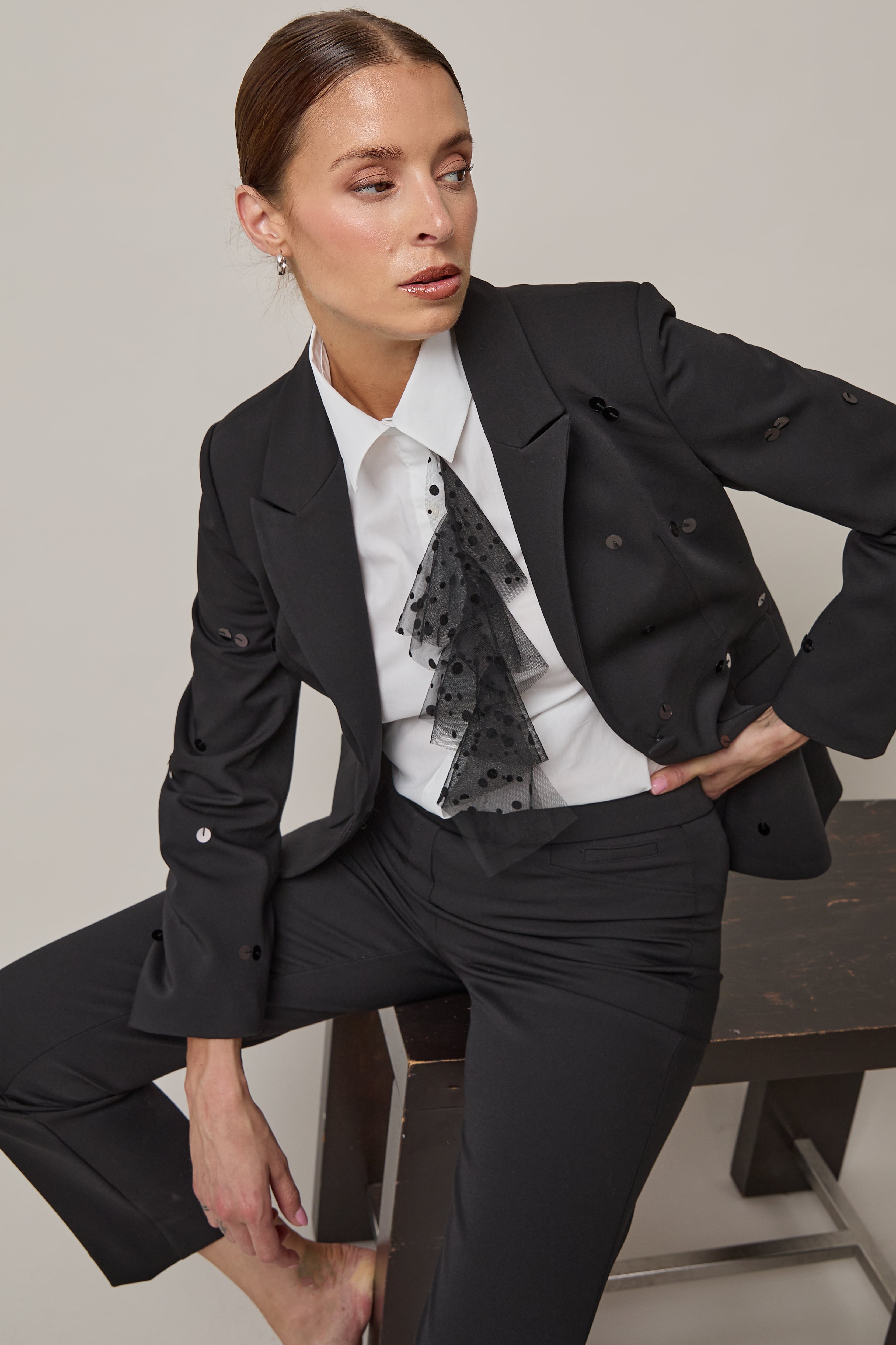 Chemise manches longues voile - Blanc