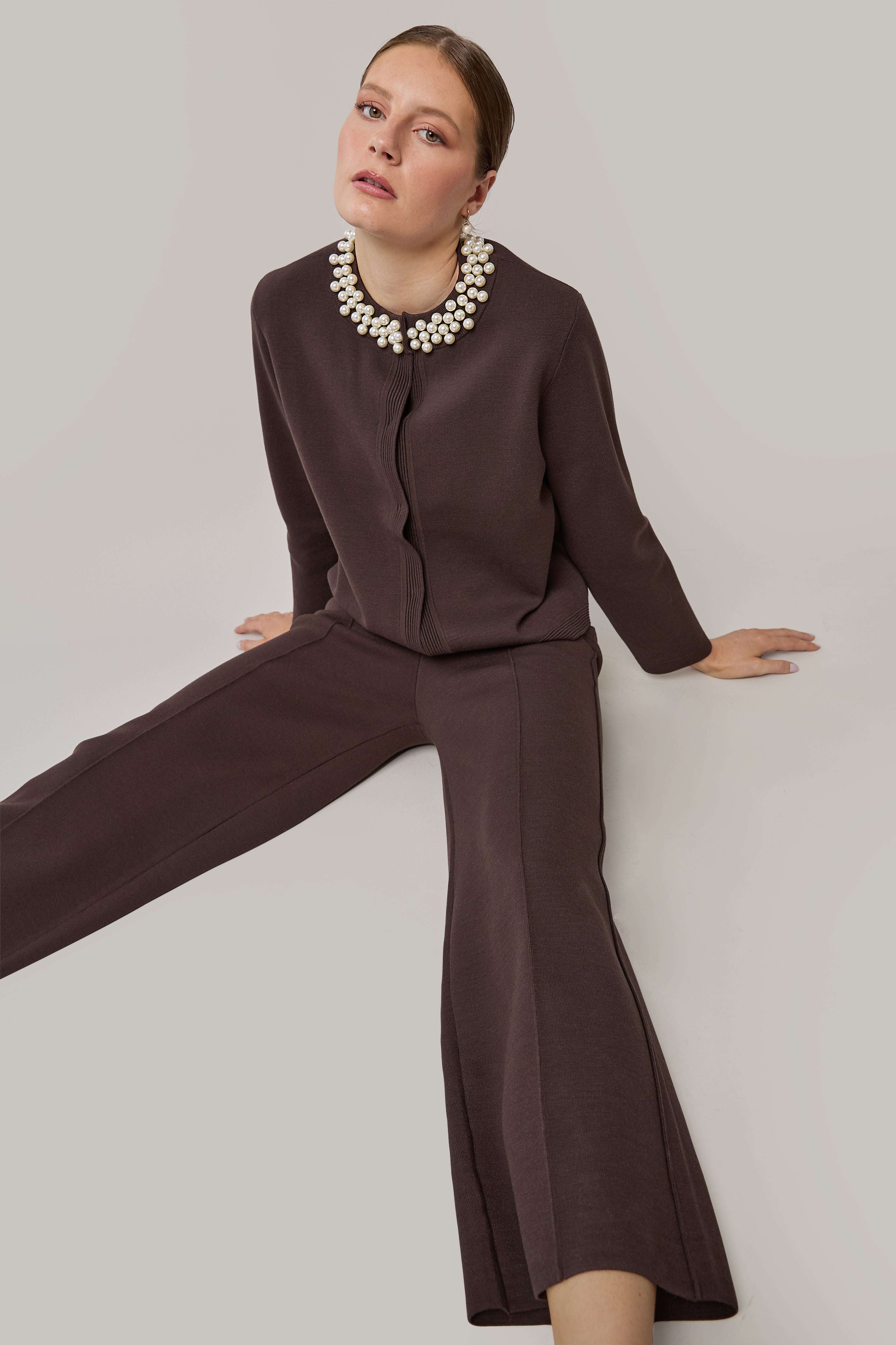 Pantalon en tricot jambe large - Coco
